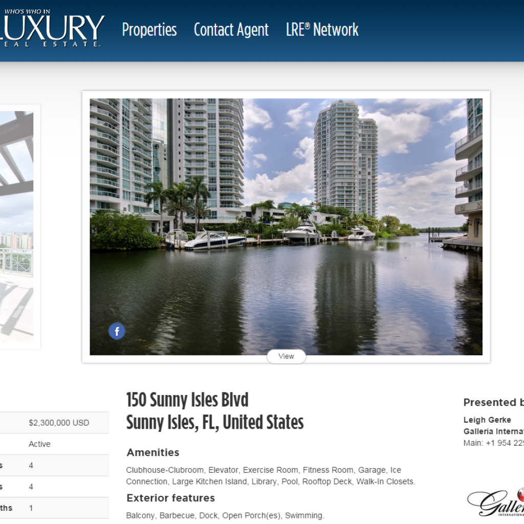 Galleria International Realty Expanding Their Company Globally with Luxury Affiliation